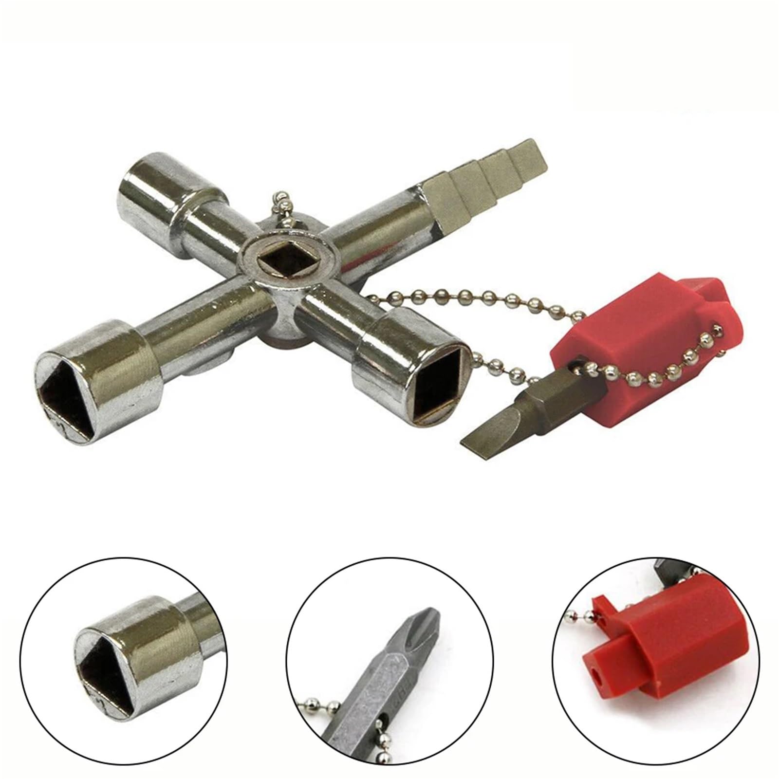 Llave de purga radiadores, llave triangular multifunción 4 vías for fontaneros, compatible con armarios contadores gas y electricidad, ventilación