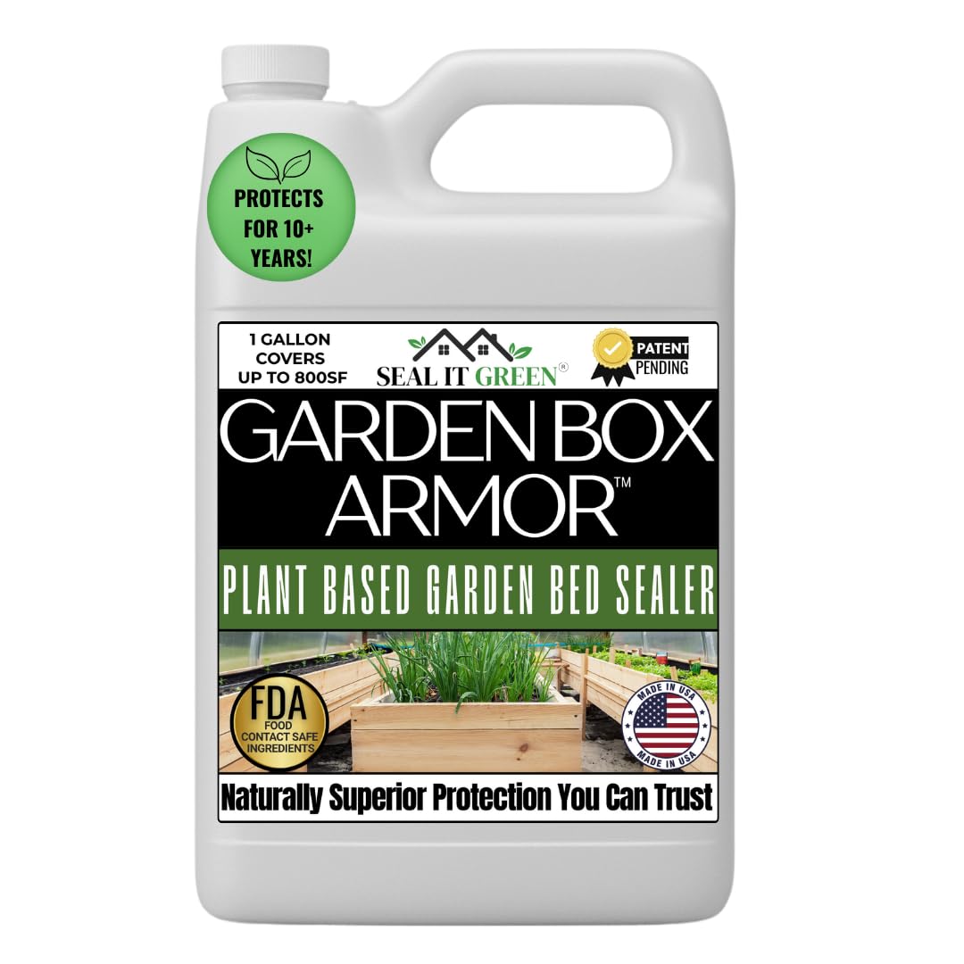 - Garden Box Sealer | FDA Food Contact Safe Plant-Based Wood Sealant for Raised Bed, Planter & Pet House. Protects All Wood Types from Water & Weather Damage |