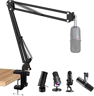 SoloCast Boom Arm Mic Stand, Adjustable Suspension Boom Scissor Arm Stand for HyperX SoloCast Gaming Microphone by SUNMON
