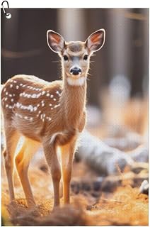 Whitetail Deer Fawn in Wilderness Stag Print Golf Towel,Ultra-Absorbent Microfiber Towel,Perfect Golf Accessories for Men and Women