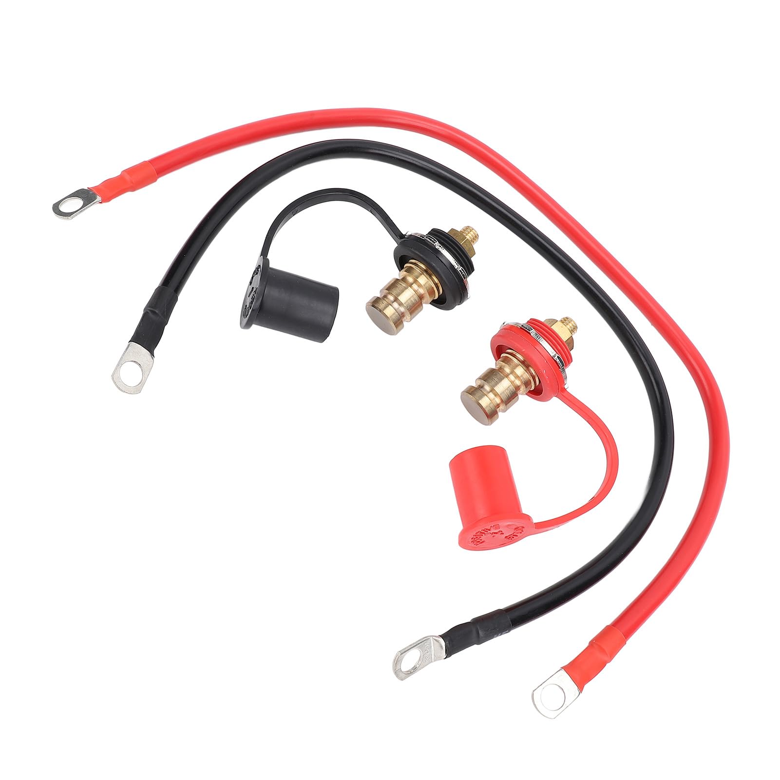 Conectores de Batería de Batería 250a con Cubierta Protectora, Negro Rojo a Través de Terminal de Panel para Camión de Vehículos Recreativos Marinos Automotrices, Cobre (B)