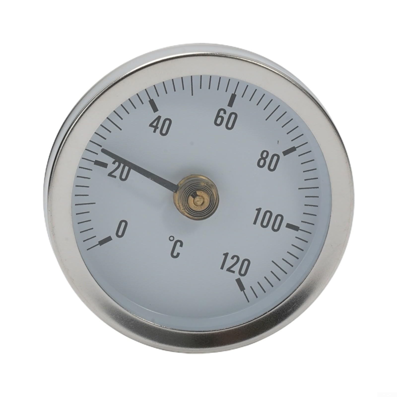 Termometro a tubo da 0 a 120 ℃ in acciaio inox con morsetto, diametro quadrante 63 mm, termometro per misurare la temperatura del tubo (2 pezzi)