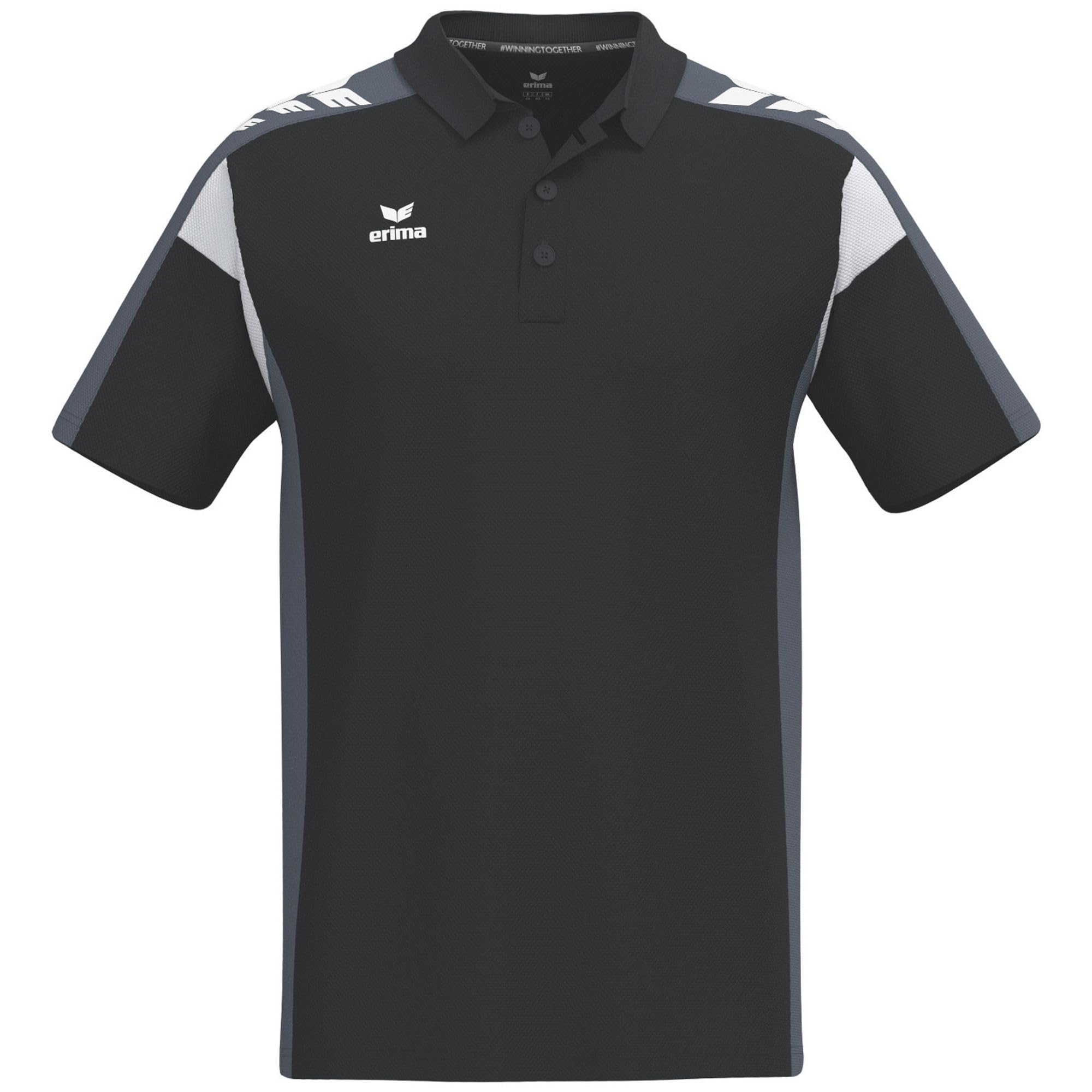 Erima Unisex Celebrate 125 Performance Polo Shirt (1112504), Black/Slate Grey, XXL