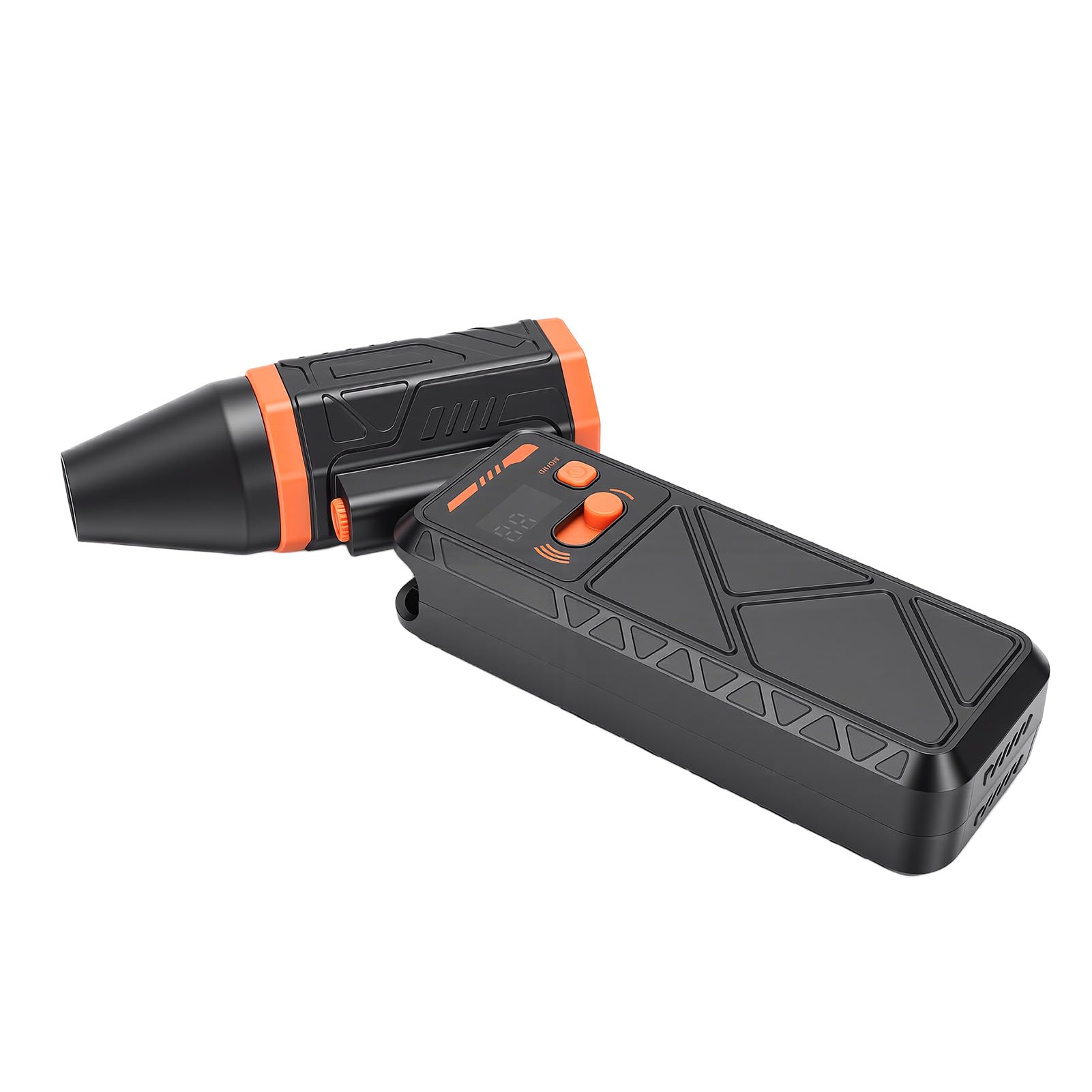 Qcwwy Elektrischer Luftreiniger, Kabelloser Luftbläser 130000 U, Min 52 M, S mit LED Licht for Computer Tastatur Zuhause Auto Reinigung (ORANGE)