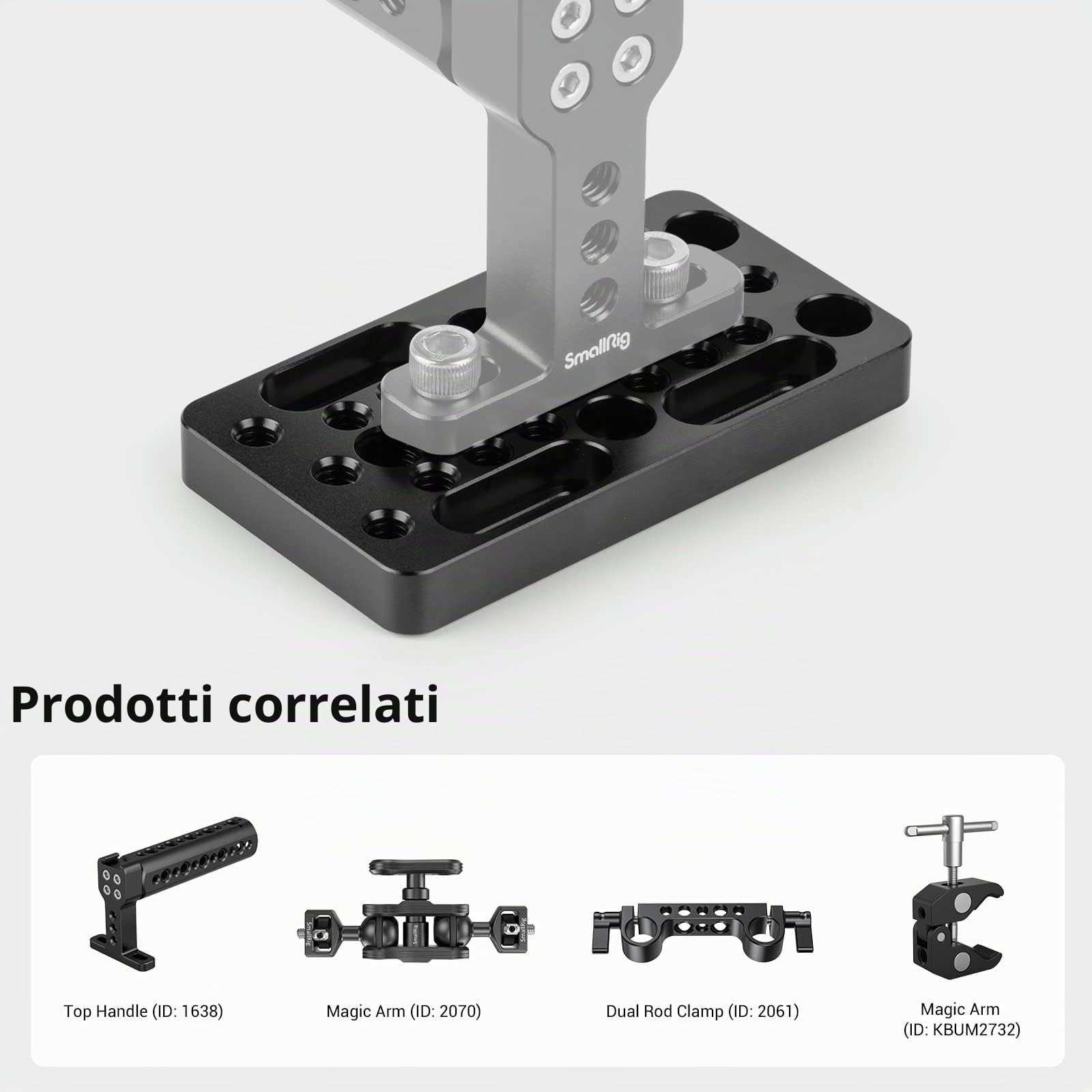 SMALLRIG Cheese Plate Piastra di Base con Filettatura da 1/4" e 3/8" Attrezzatura Fotografica per DSLR - 1598