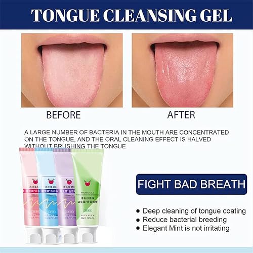 Miniatura 4 de Juego de gel de limpieza de lengua probiótico, cepillo de higiene bucal y gel limpiador de lengua, gel de recubrimiento de lengua, gel de limpieza