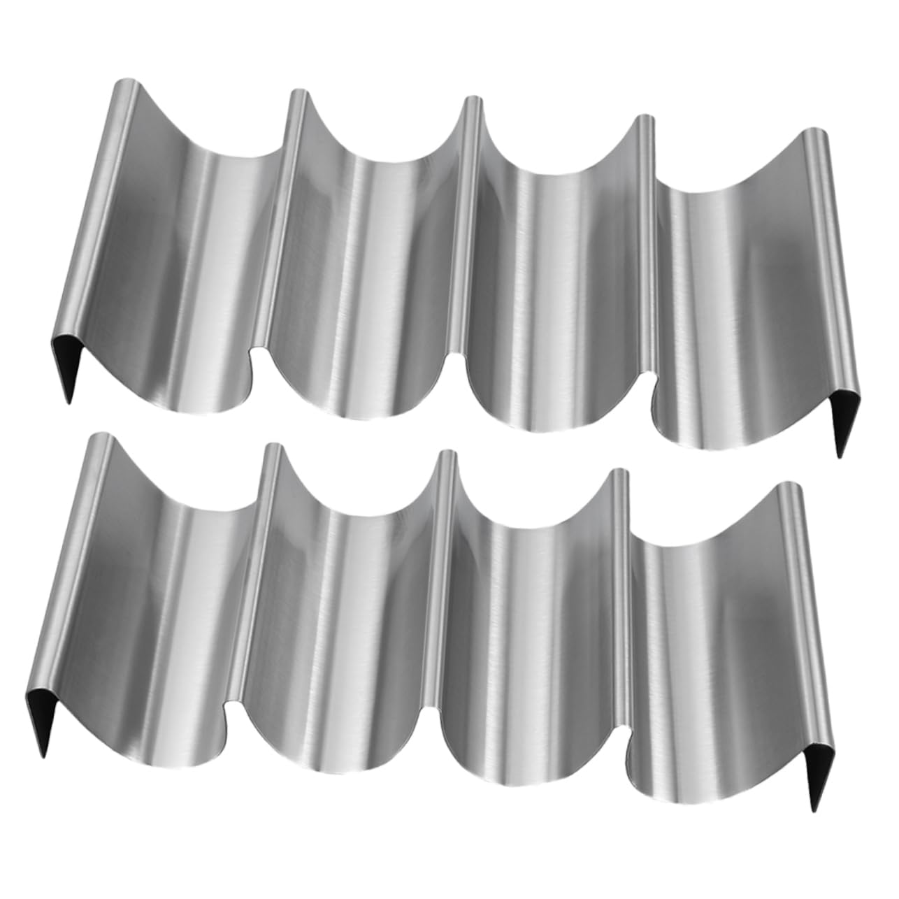 STOBAZA 2pcs Stainless Steel Taco Holder Stand Taco Serving Tray Keeps Tortillas Upright for Parties and Family Gatherings Kitchen Accessory