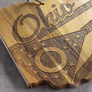 Totally Bamboo Rock & Branch Origins Series Ohio State Shaped Cutting Board and Charcuterie Serving Tray, Includes Hang Tie for Wall Display Totally Bamboo Rock Branch Origins Series Ohio State Shaped Cutting Board and Charcuterie Serving Tray Includes Hang Tie for Wall Display