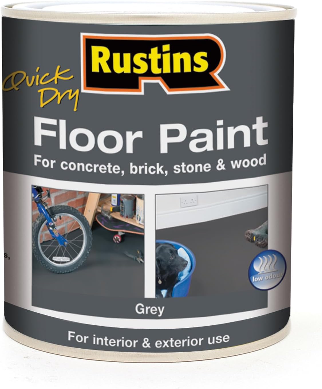 RUSTINS Quick Dry Floor Paint Grey 1 Litre