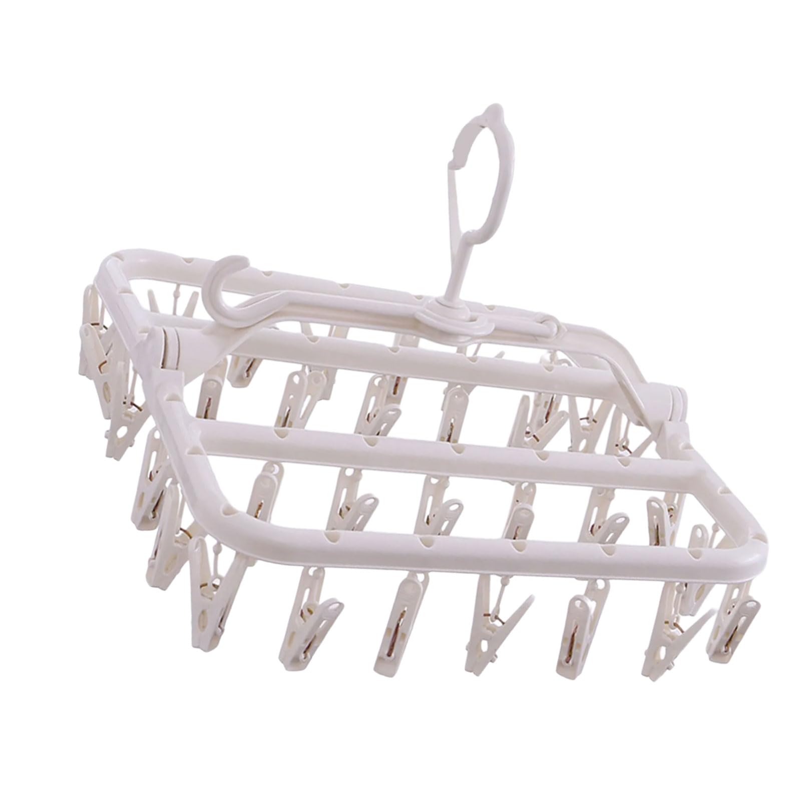 Msioytog Sturdy Multi-Clip Laundry Rack, Foldable Frame for Towels Bedding Indoor/Outdoor Organization Clothesline Rack