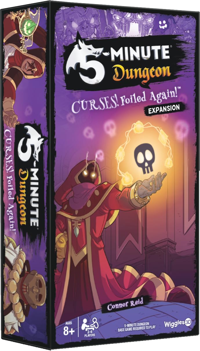 3D Wiggles, 5 Minute Dungeon  Curses Foiled Again Expansion, Card Game, Ages 8+, 2-6 Players, 5 Minutes Playing Time