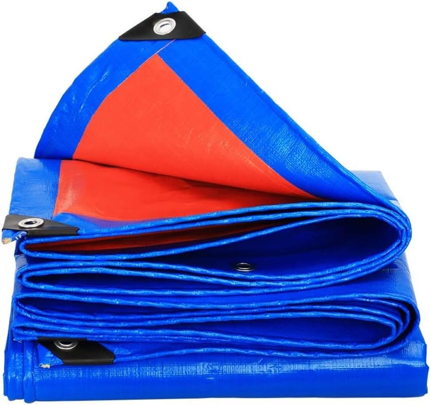 VG TARP 100% Waterproof Heavy Duty Tarpaulin Sheet | Extra Strong, Eyelets, UV Resistant | Tirpal, Tarpal, Tadpatri | UV Treated Rain, Roof, Shed Protection Multipurpose Cover, Orange Blue, 12X12