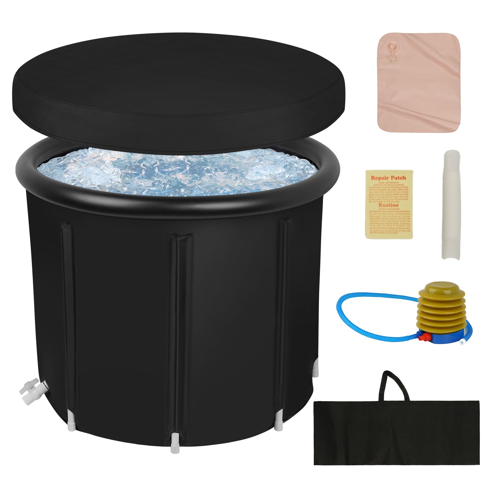 Photo 1 of uyoyous Ice Bath Tub Portable Bathtub Ice Bath Tub for Adults 33.46 x 29.52 inches Inflatable Ice Bath Tub for Athletes Cold Plunge Tub for Shower Stall, Hot Bath, Ice Bath, Spa Bath