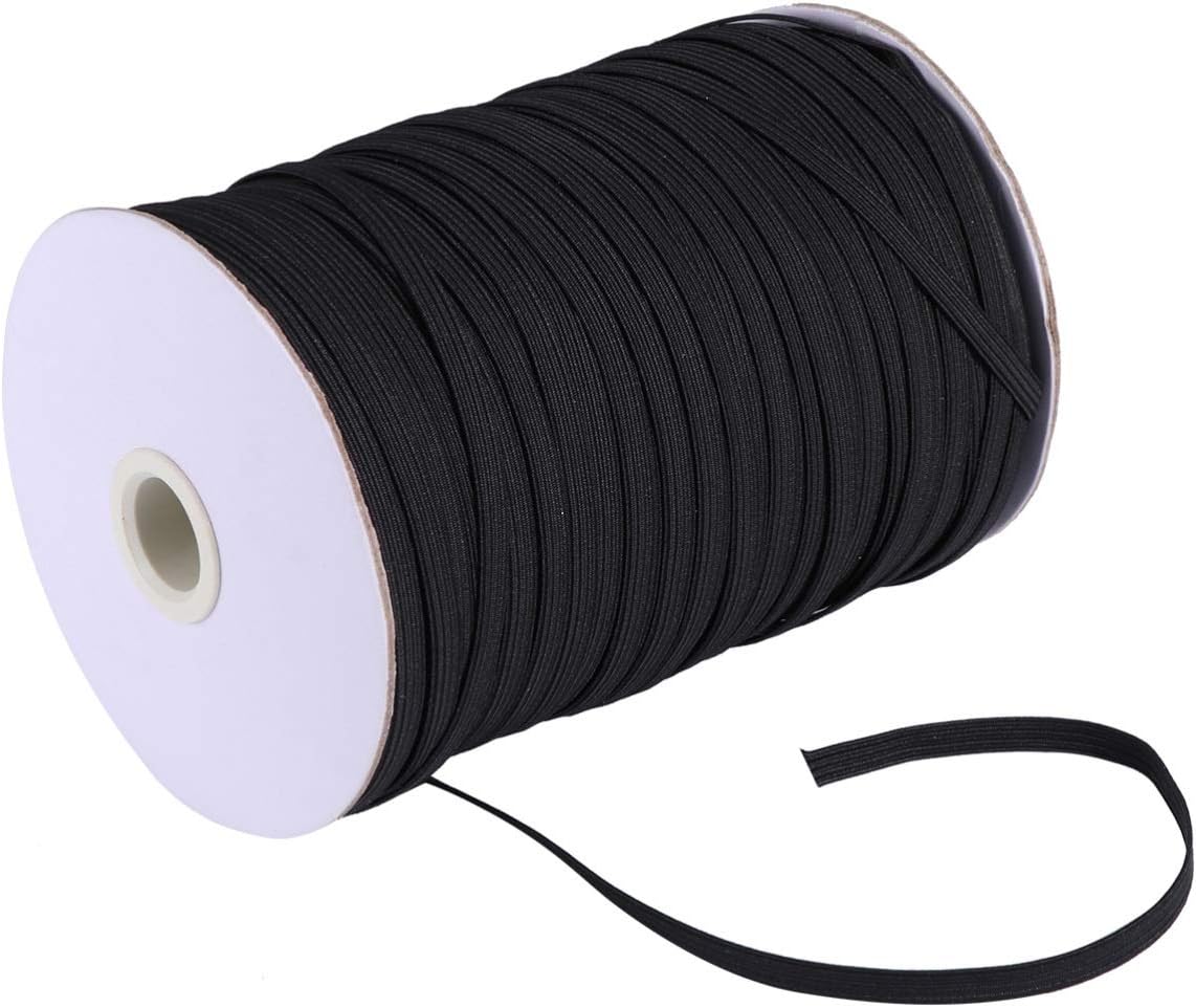 OHPHCALL 1roll Elastic Band for Sewing Wide Costume Ribbon for Clothing Accessories Cuffs Trousers Crafting Black Elastic