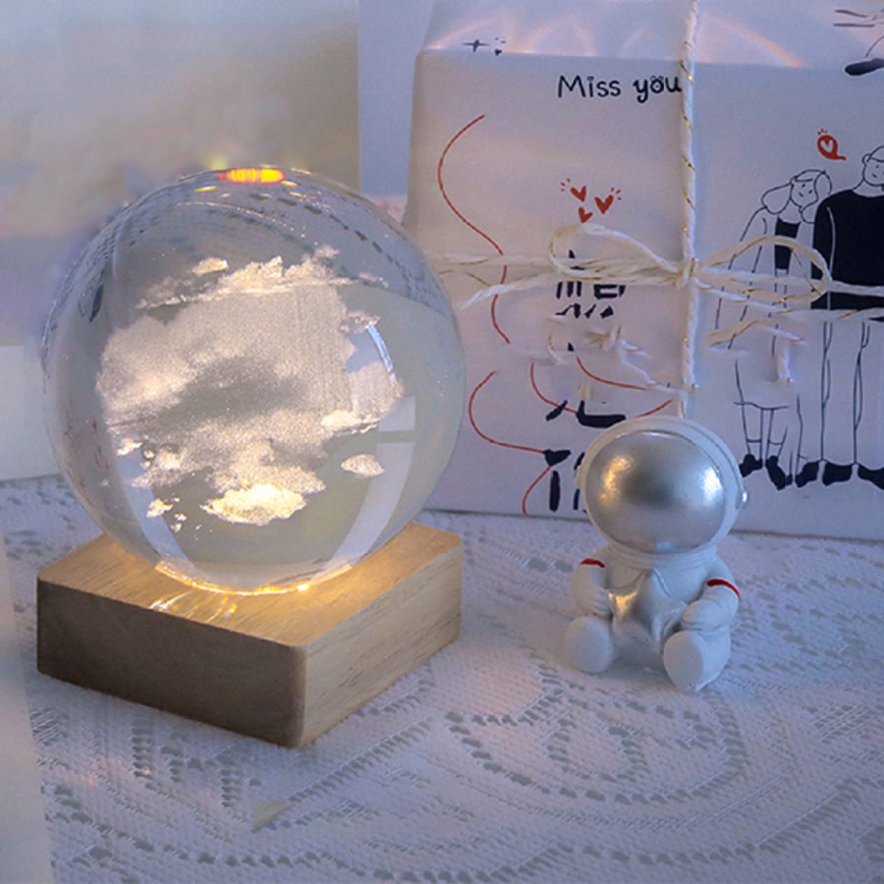 Amazon.co.jp: 宇宙 クリスタル ボール 3D彫刻 人工クリスタル 水晶玉 