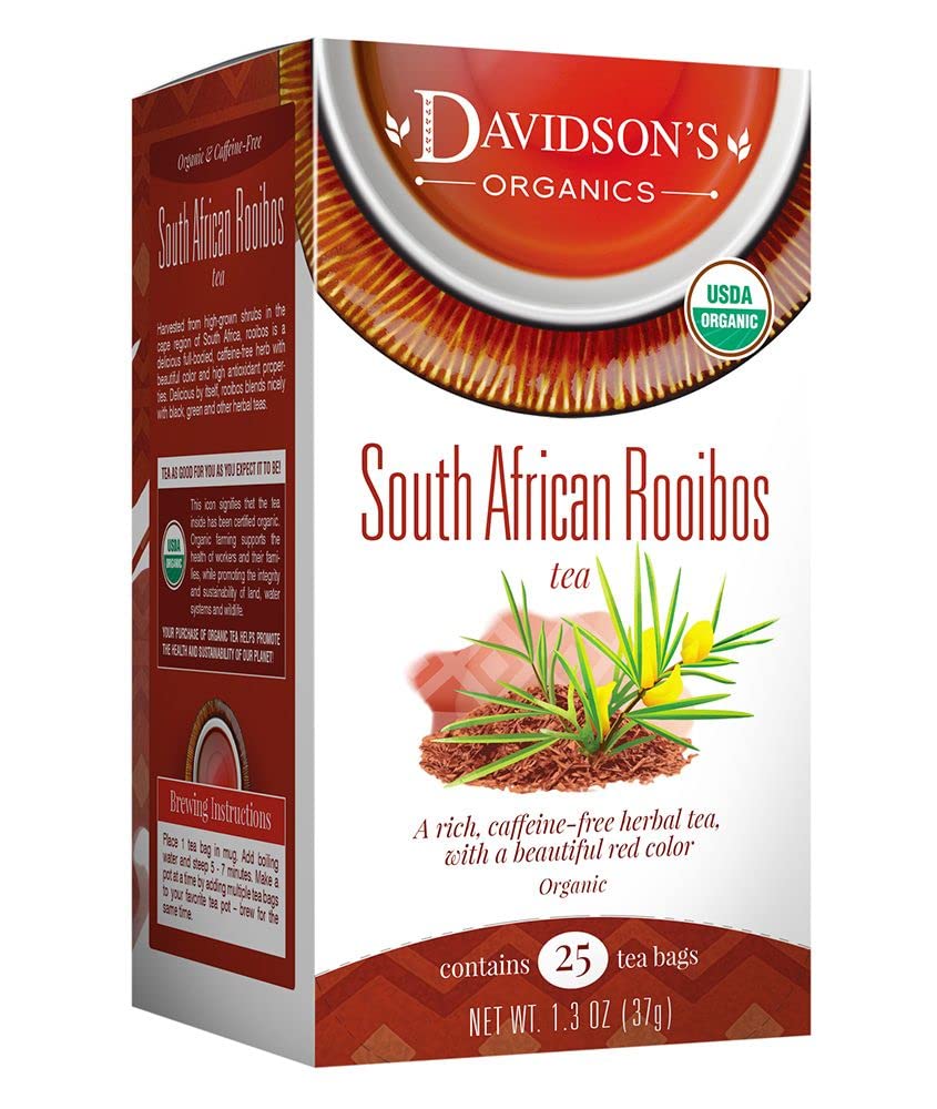 Davidson's Organics, South African Rooibos, 25-count Tea Bags, Pack of 6