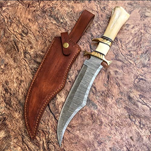 Poshland RG-44 Handmade Damascus Steel Hunting Knife - Gorgeous Handle - Thumbnail 2