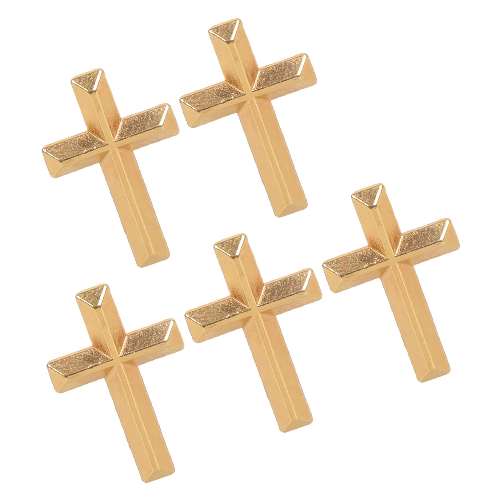 Yazhuq 5pcs Elegant Gold Crucifix Brooch Handmade Unisex Alloy Badge Corsage Pin for Event and Fashionable Outfits