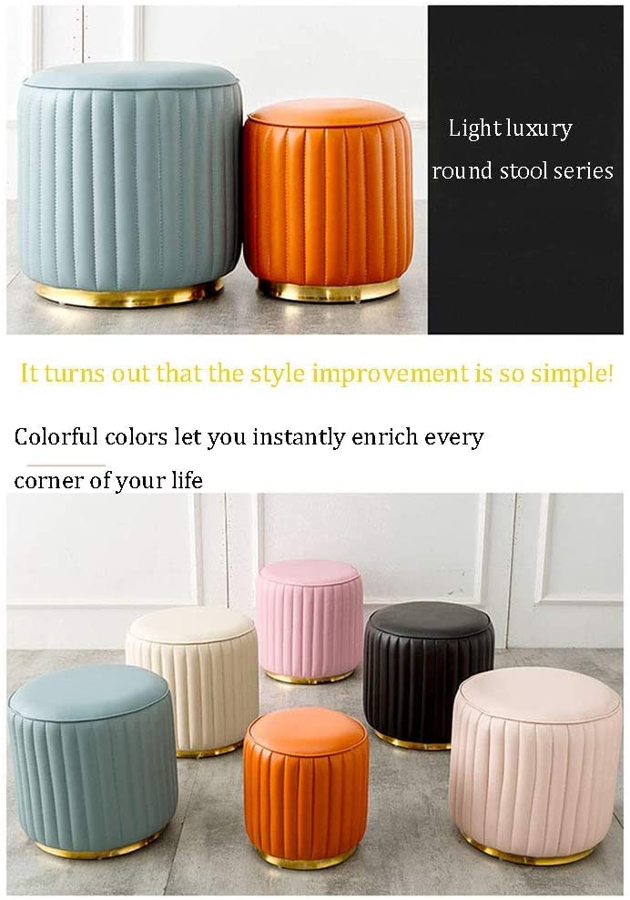 Tabouret de coiffeuse orange avec coffre pour changer de chaussures - 5
