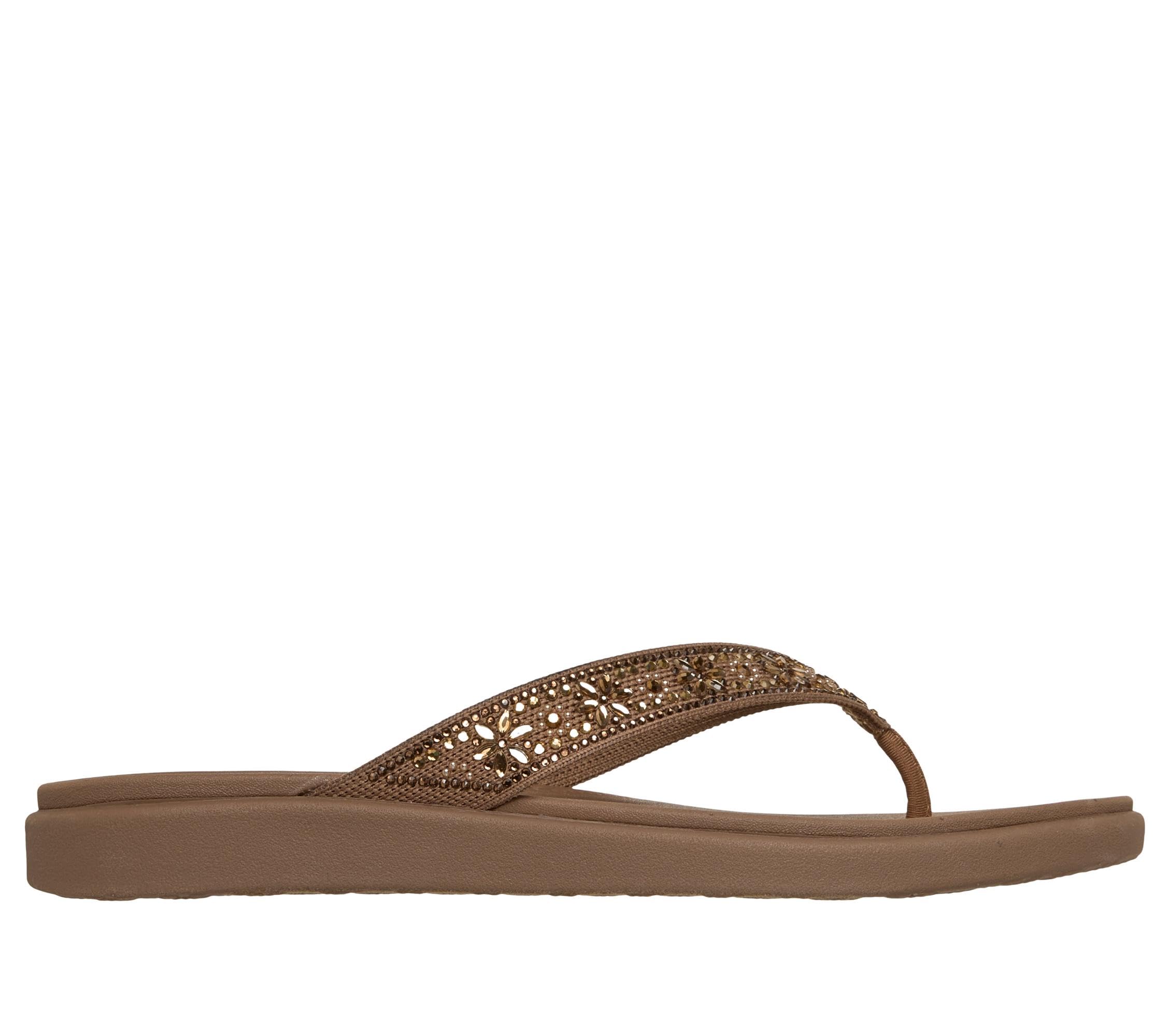 Skechers Damen Meditation Luxe - Floral RhinestoneFlache Sandale