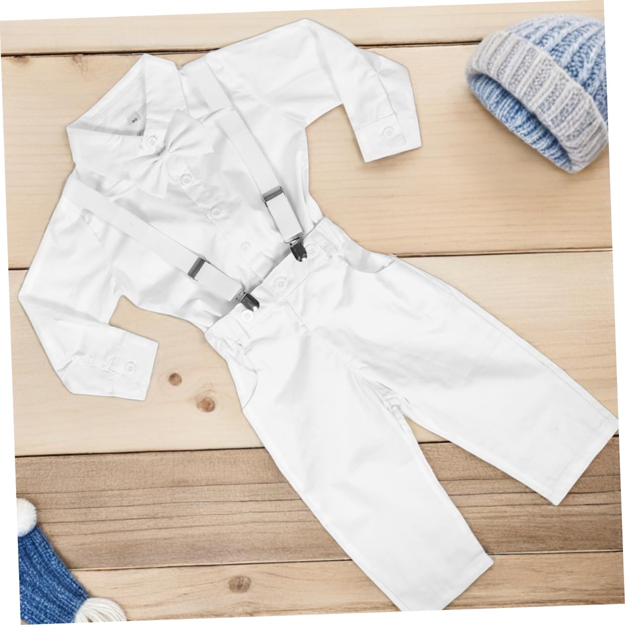 Traje De Caballero Para Pequeño Traje De Caballero Para Pequeño - Traje De Shower - Camisa De Manga Larga Pantalones Con Tirantes Y Pajarita Tamaño Cm
