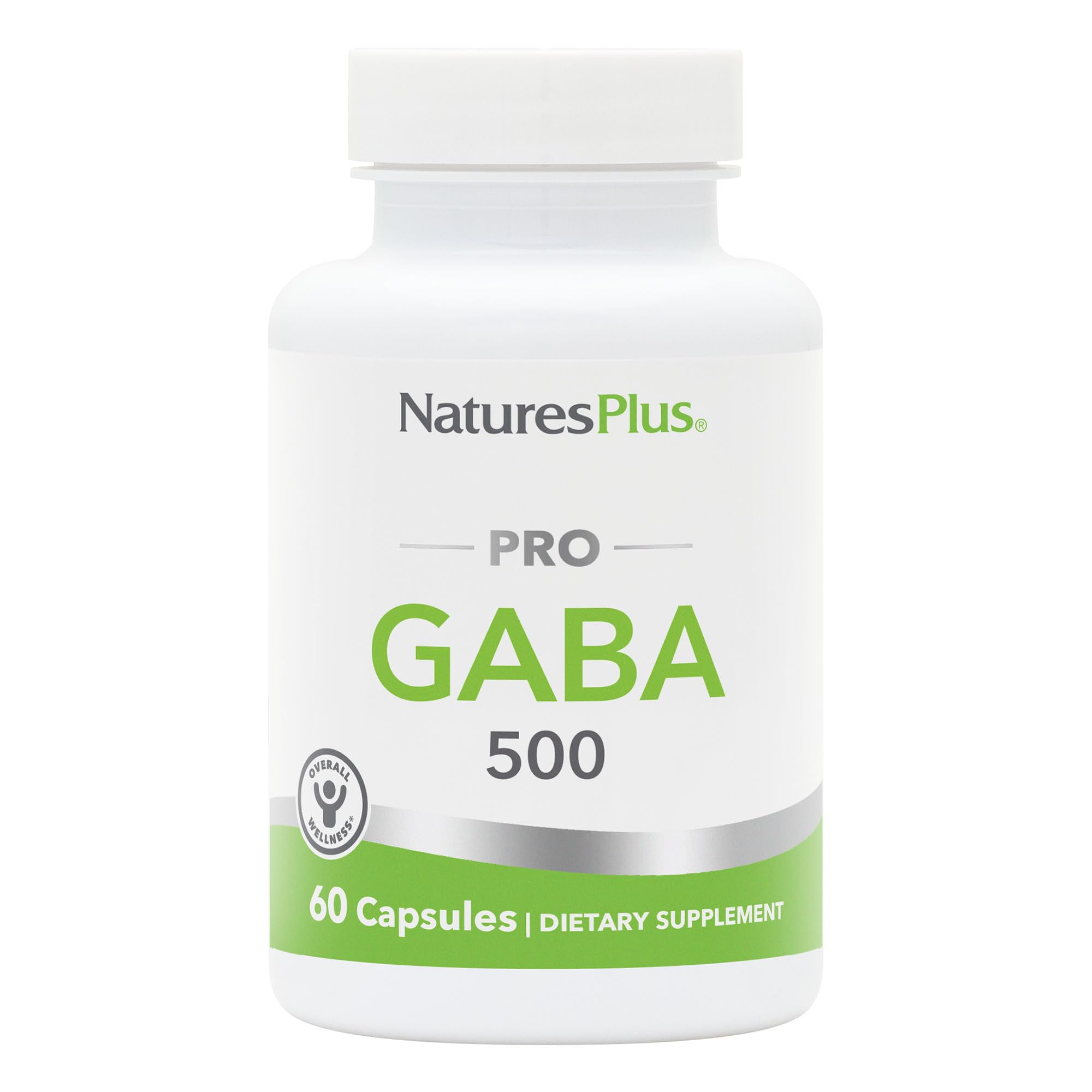 NaturesPlus Suplemento de GABA 500 mg com 60 cápsulas