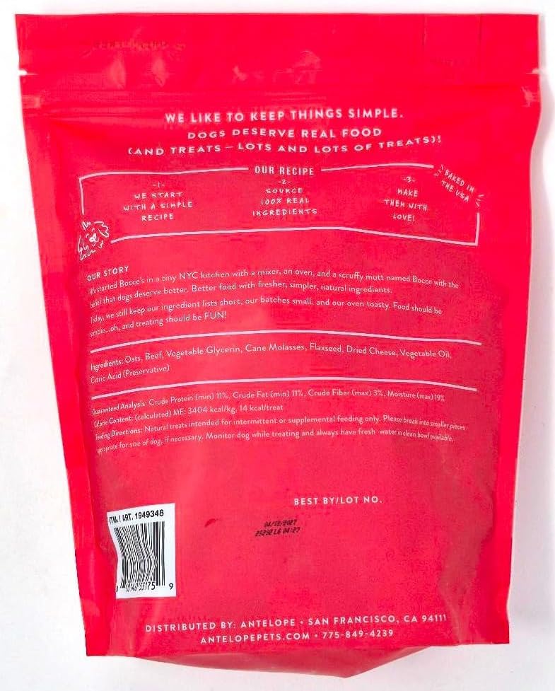 Say Moo Dog Treats. Bocces Bakery. Soft & Chewy Beef & Cheese Recipe. Beef Dog Treats. 2 lbs