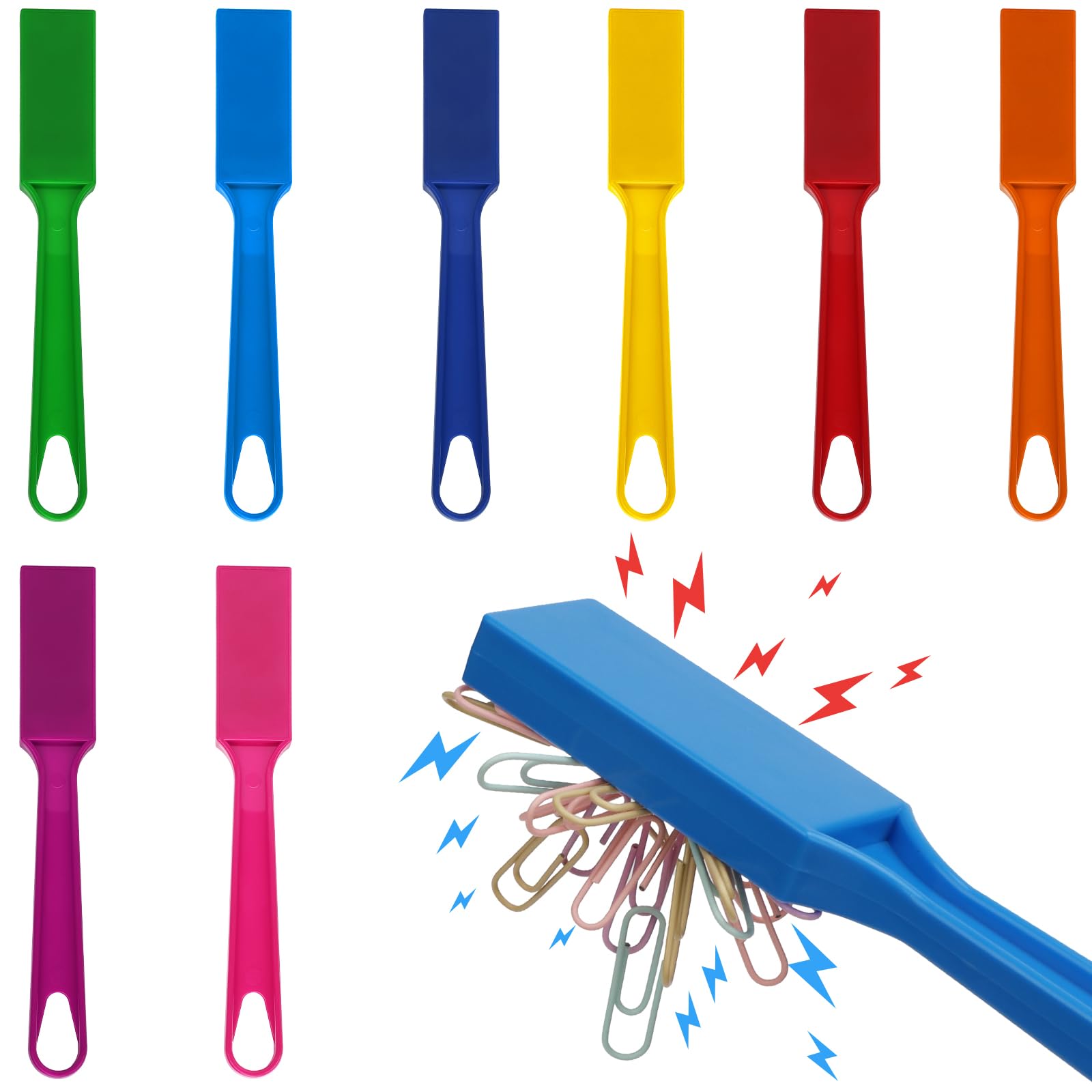 SAYAYA 8 PCS Magnetic Bingo Wands 7.87 Inch Colorful Magnet Sticks for Bingo Chips, Family Game Night, Science Learning, Counting Activities, and