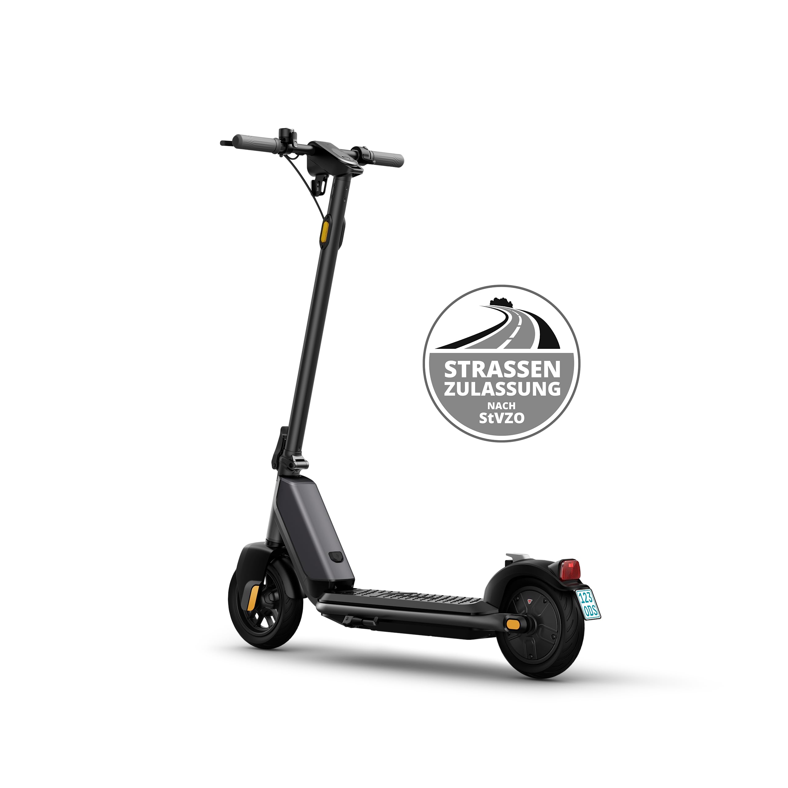 NIU KQi1 Pro Trottinette électrique Pliable avec Homologation routière (20 km/h, portée de 25 km, entraînement arrière 450 W, pneus pneumatiques Extra Larges de 9", Grande Surface de Marche, Double