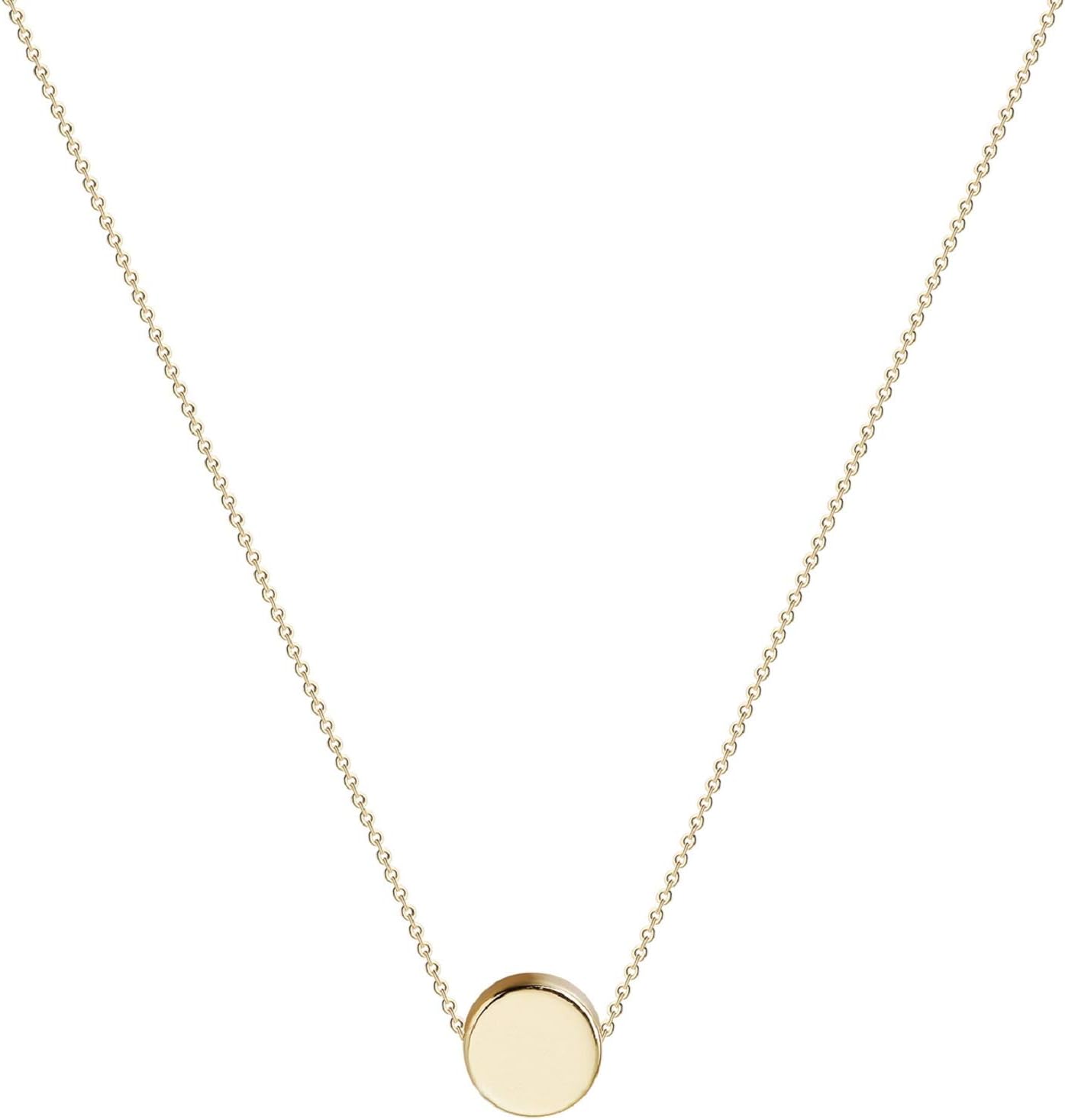 Dremmy Studios Dainty 14K Gold Filled Tiny Round Dot Minimalism Style Dead Pendant Necklace Personalized Delicate Friendship Jewelry Gift