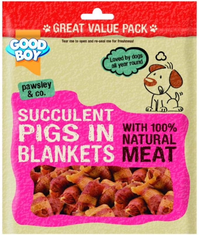 Pet Things Good Boy Pawsley & Co Succulent Pigs In Blankets Dog Treat 320g (Pack of 3)