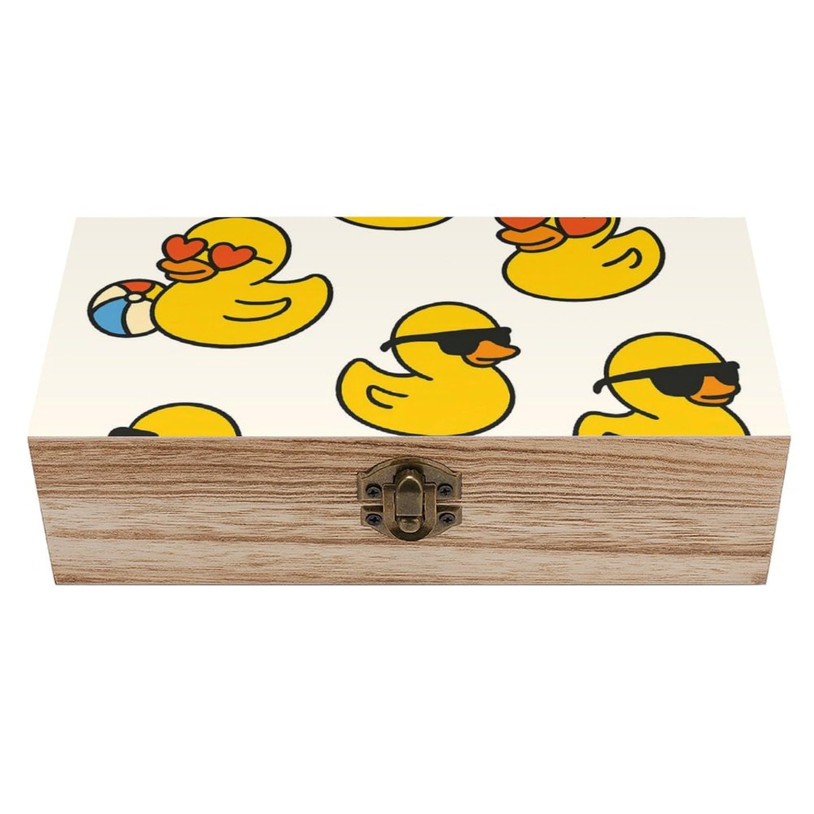 SMAZDFXX Funny Sungalsses Duck Wooden Storage Box Multipurpose Decorative Box for Jewelry Photo Home Decor