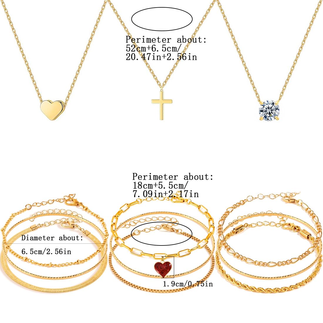 Golden Jewelry Sets for Women Fashion Costume Jewelry Includ Necklace Bracelet Rings Earrings Set