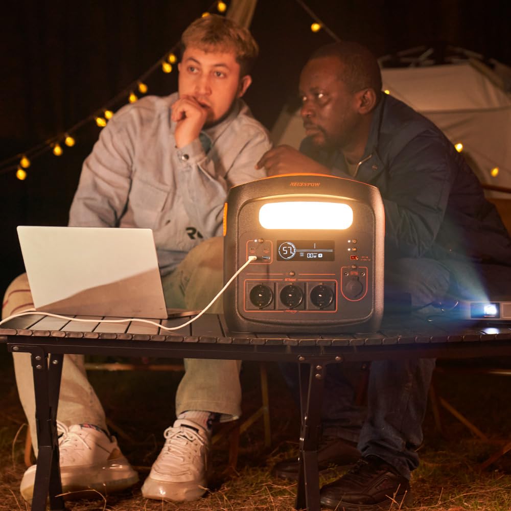 Przenośna stacja zasilająca 1800 W z panelem słonecznym 100 W, akumulator LiFePO4 1024 Wh, szybkie ładowanie w 65 min, PD, USB-C/AC/DC, ładowanie solarne, na kemping, prąd awaryjny, na