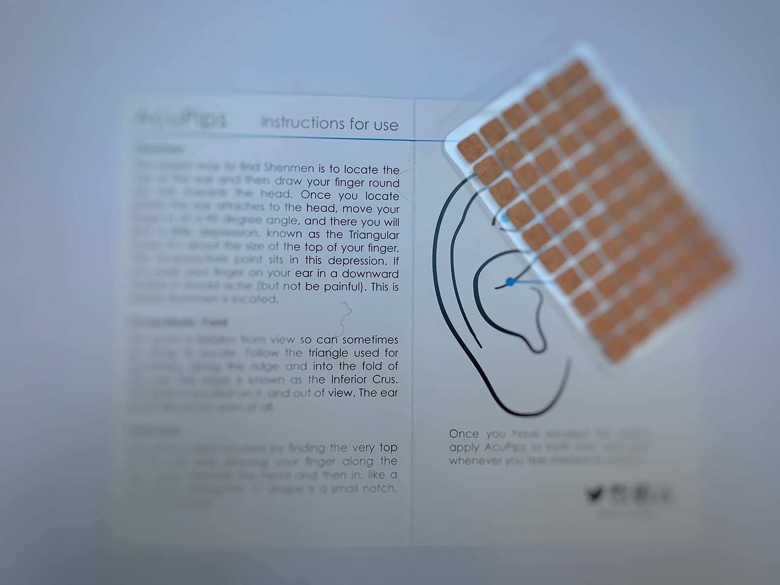 Ear Seeds and Ear Chart for Stress & Anxiety. Self Care, Home use, Acupressure, Holistic, auriculotherapy. Anxiety Relief, Anxiety Gift UK