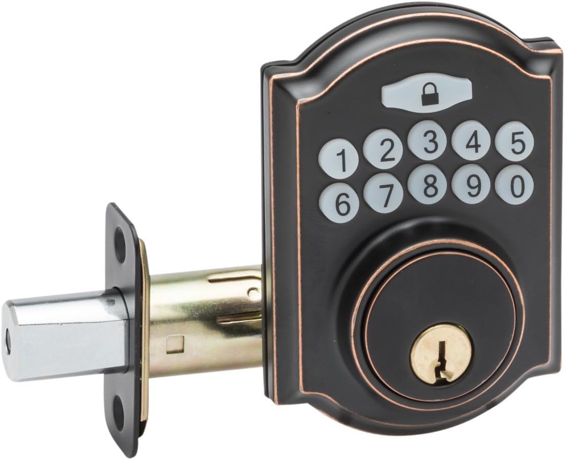 Copper Creek DBH3410TB Heritage Electronic Keypad Deadbolt, Tuscan