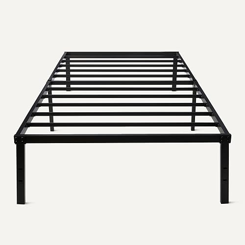 Miniatura 5 de Tienda Basics Base de cama de metal, plataforma no plegable, fácil montaje, individual, 39 pulgadas de ancho x 75 pulgadas de largo x 14 pulgadas de