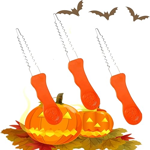 QHZHANG Kit de tallado de calabaza para niños pequeños Halloween linterna cara patrón herramientas (naranja)