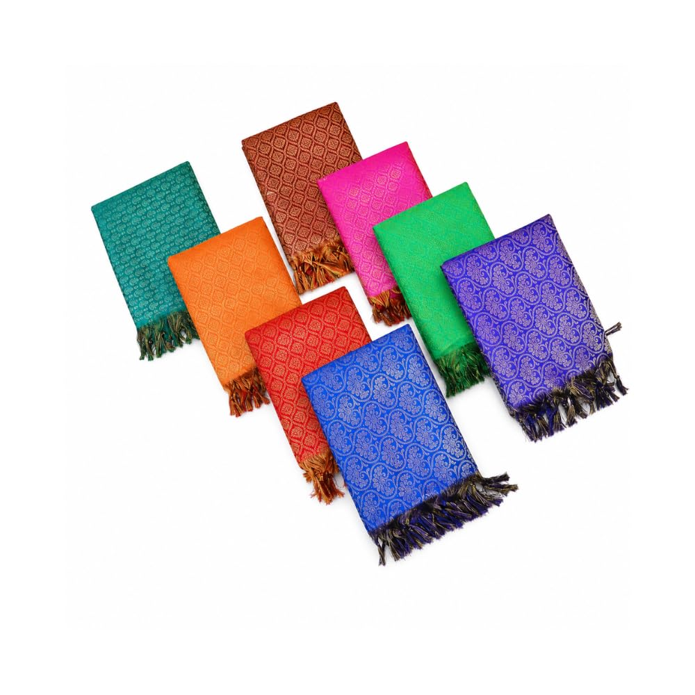 Threadglows Traditional Zari Ponnadai Shawl for VIP Honouring Felicitation Shawl | 1.5 Meter Jari Shawl for Men & Women | Wedding, Temple, Corporate Events & Gifting | Random Design and colors-image-1