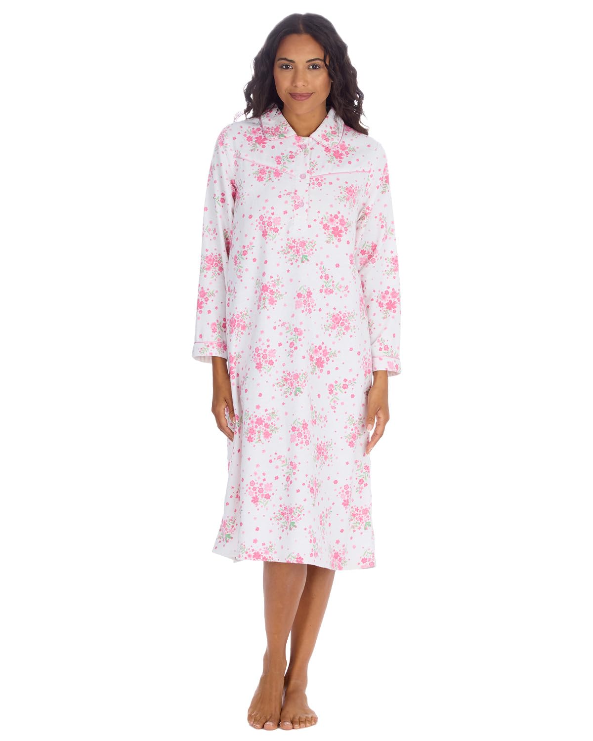 Undercover Ladies Floral Cotton Long Sleeve Nightie 34B2154 Pink 18-20