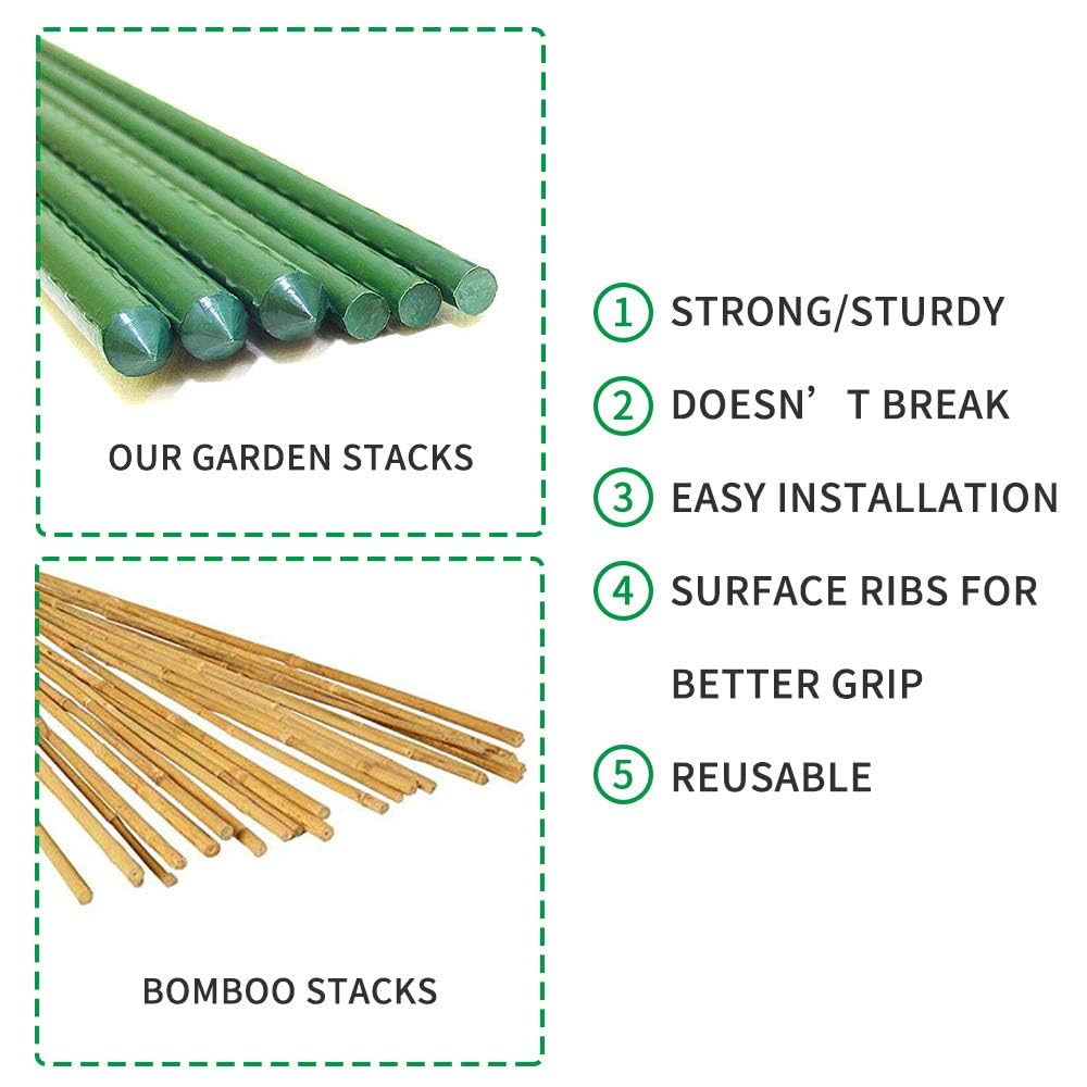 G-LEAF Pflanzenstütze, 25 Stück Pflanzenstab,Blumenstütze Zimmerpflanzen,Pflanzenhalter,rankhilfe zimmerpflanzen Kunststoff,Pflanzen Stabilisieren Stab,Pflanzstab,Blumenhalter (Grün/25PCS)