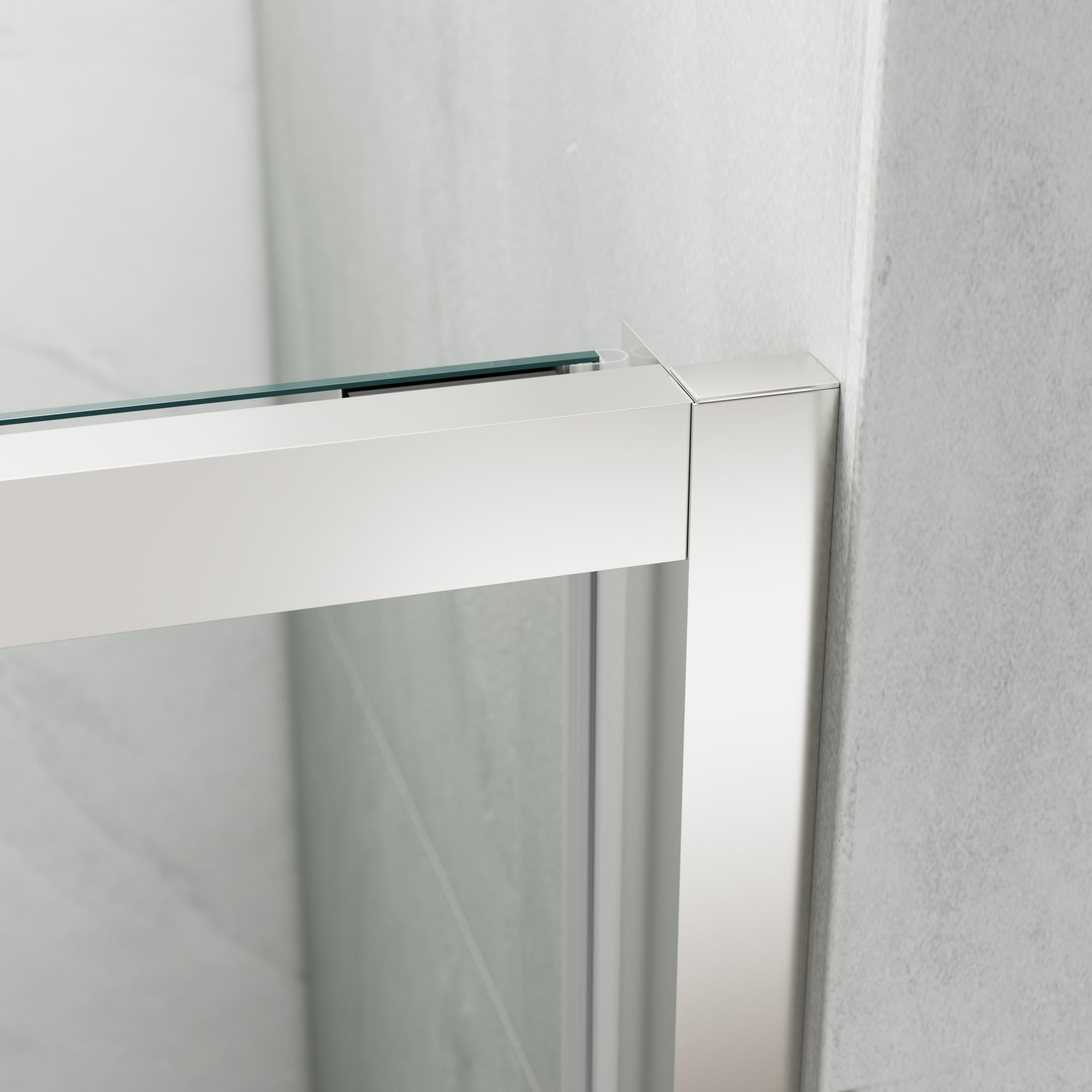 GME - Mampara Ducha Cromo 1 Puerta Corredera Plegable + 70cm Panel Lateral Fijo 65cm | Mampara de Cristal Reversible, Perfilería con Ancho Adaptable, 195cm de Altura y Vidrio con Grosor 6mm