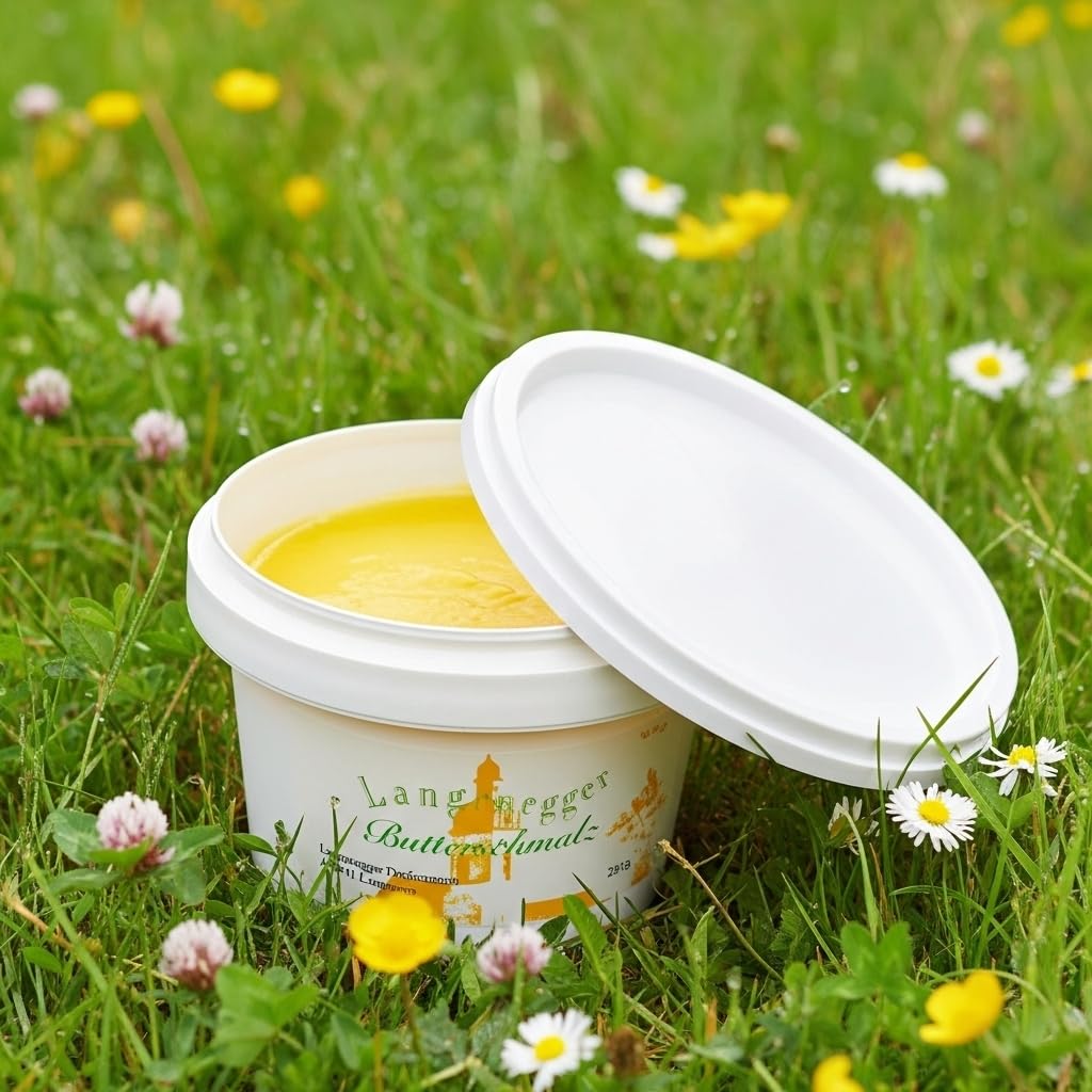 Bregenzerwälder Ghee – Butterschmalz aus 5-fach Gold-prämierter Heumilch-Butter – Ayurvedisch geklärt & laktosefrei – Hoch erhitzbar bis 250°C – 100% Natur aus Österreich (480 g)