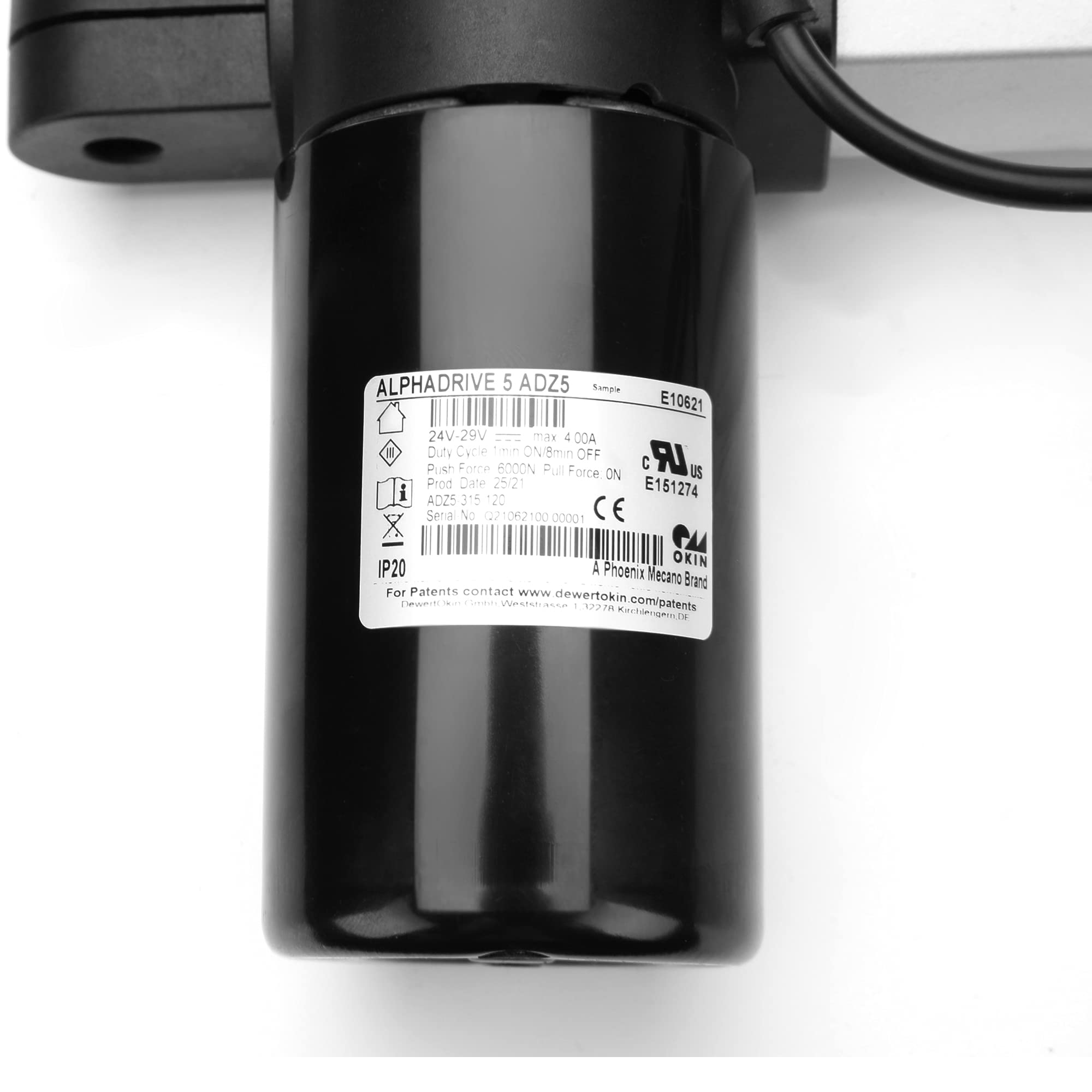 Okin Alphadrive 5 Model E10621 Motor Actuator Replacement for Electric Adjustable Beds, Height Adjustable Bed Frame Motor Part for E10180/ E10394/ E10405/ E10468