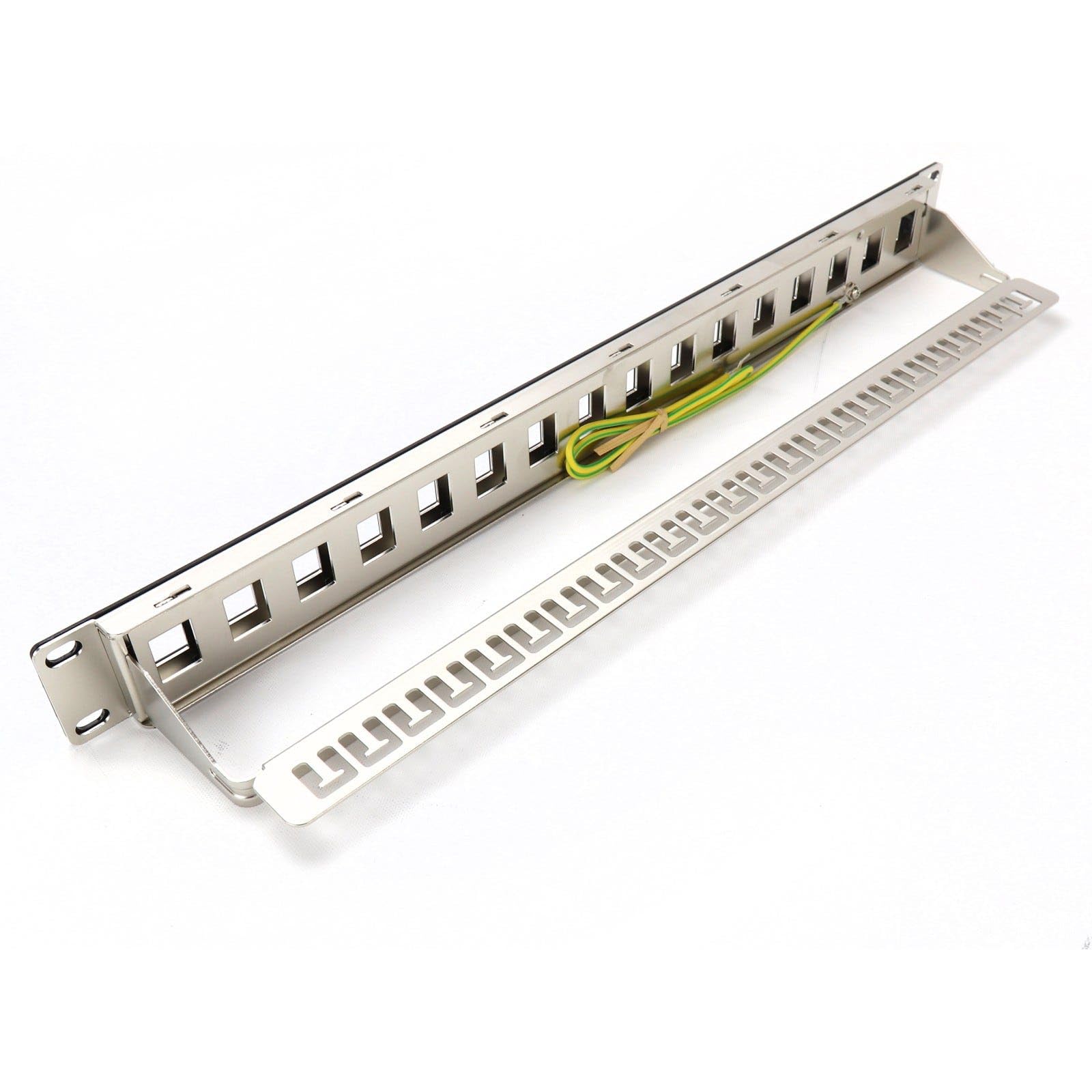 Excel Panneau de brassage Keystone déchargé 24 ports 1U 48,3 cm avec barre de gestion des câbles