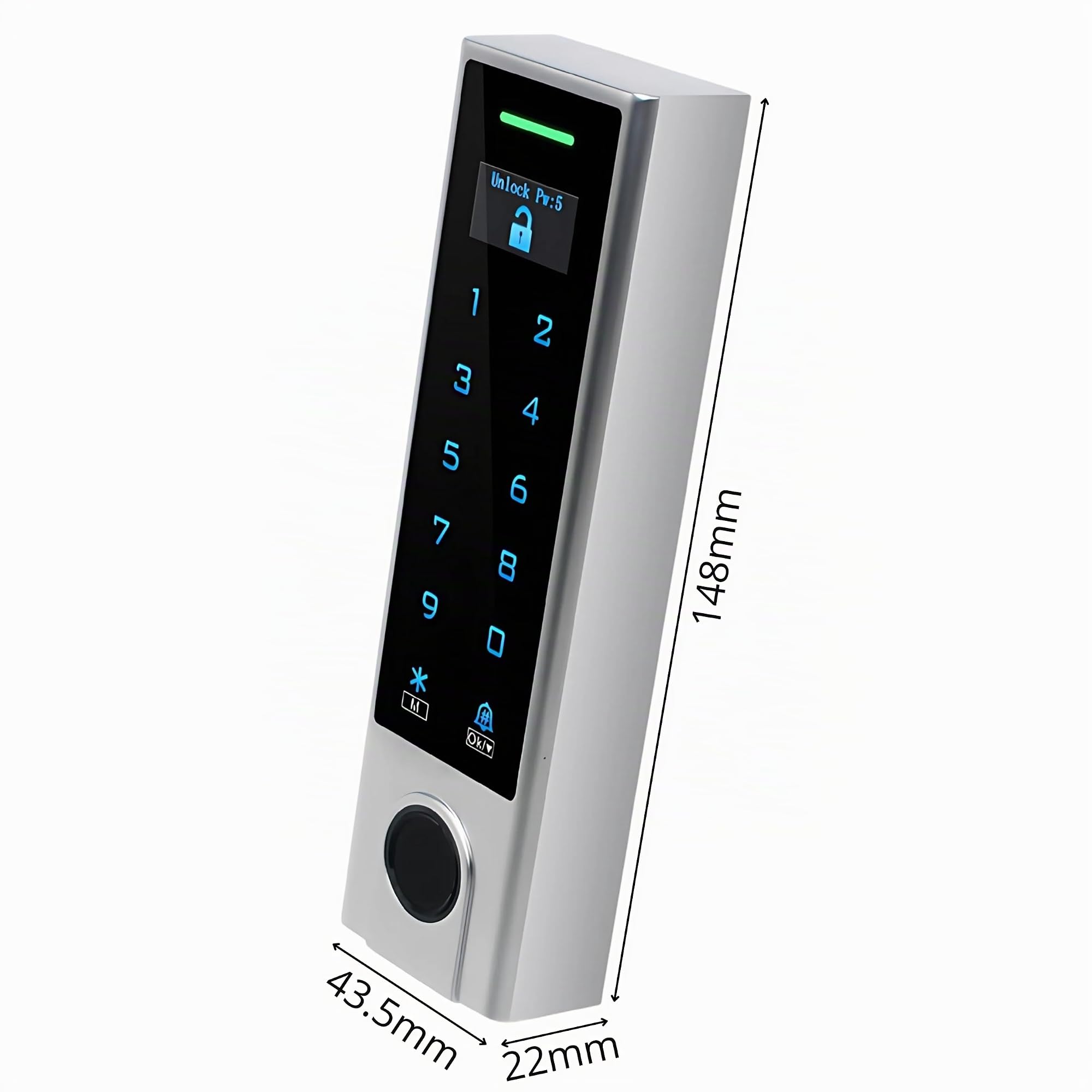 Elettronica, Serratura Smart con codice e WiFi, Serratura intelligente con display - telecomando con smartphone