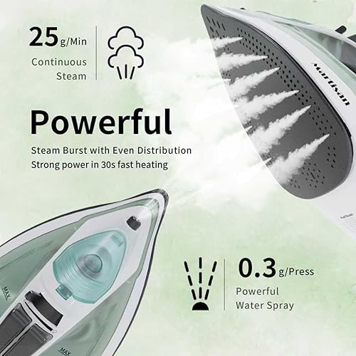 Miniatura 3 de Martisan Potente vaporizador, nueva versión, se adapta a casi todas las telas, antigoteo, anti-calc, autolimpiante, calentamiento rápido, suela