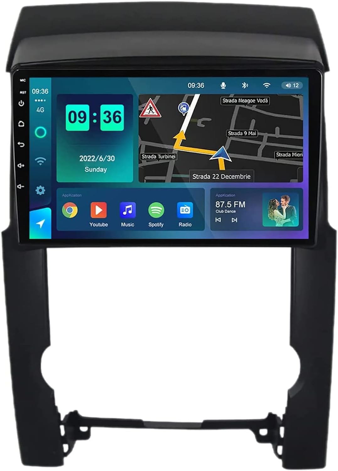 Android Car Stereo for KIA SORENTO 2009 To 2012 4GB RAM 64GB ROM Mirror-Link Wi-Fi BT, Radio GPS Navigation, 9 Inch IPS Touch Screen with Backup Camera Included (4+64G With Apple Carplay)