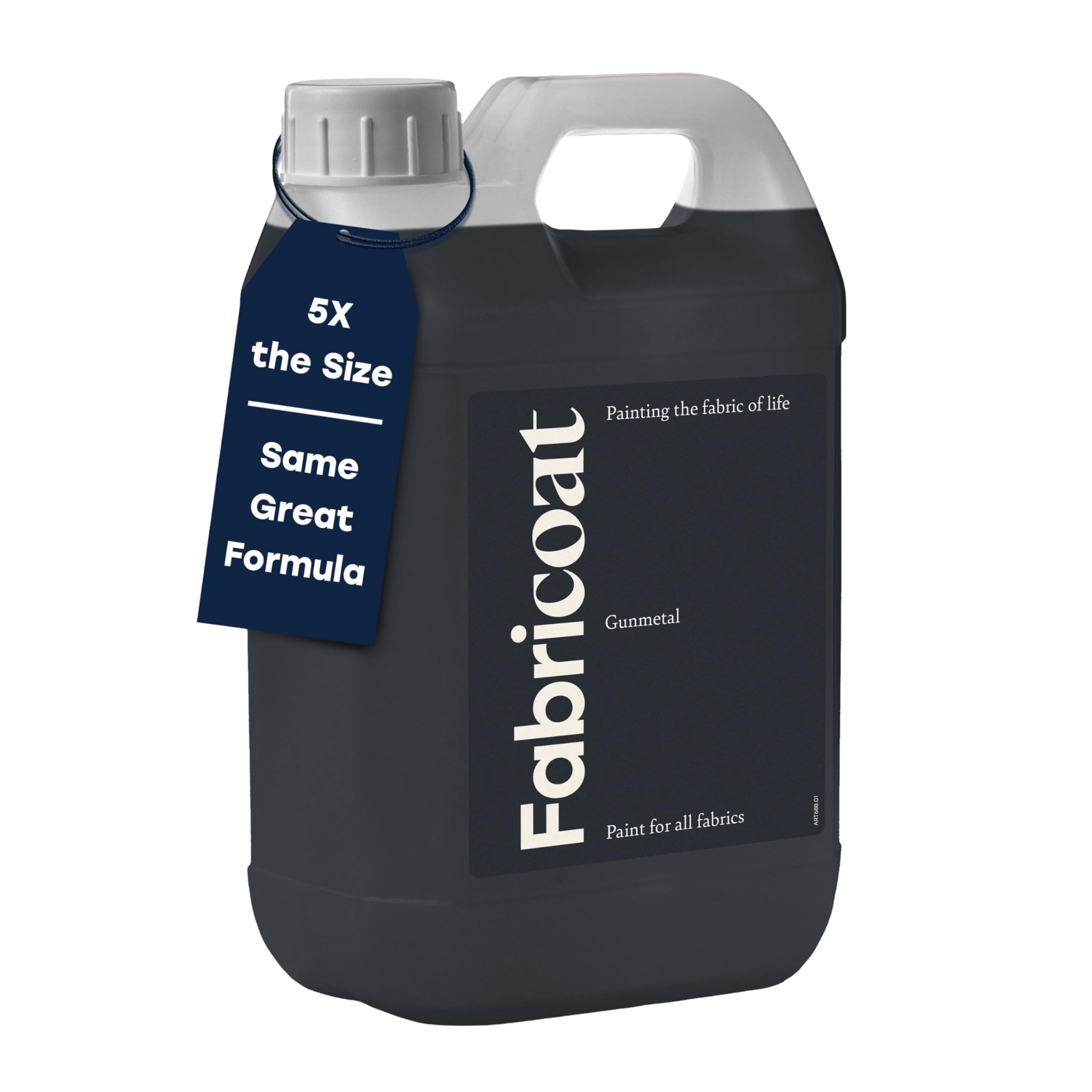 Fabricoat Gunmetal Fabric Paint – Restore Or Change The Colour Of Any Fabric - Paint Directly Onto Fabric - Transform Anything – Sofas, Lampshades, Car Interiors (2.5L, ) 2.5L