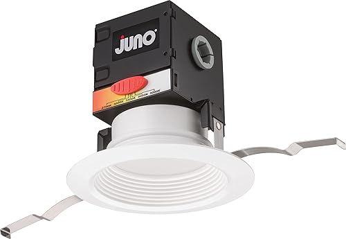 Juno JBK4 RD SWW5 90CRI MW M6 OneUP LED Downlight Series, 4 pulgadas, borde deflector, blanco